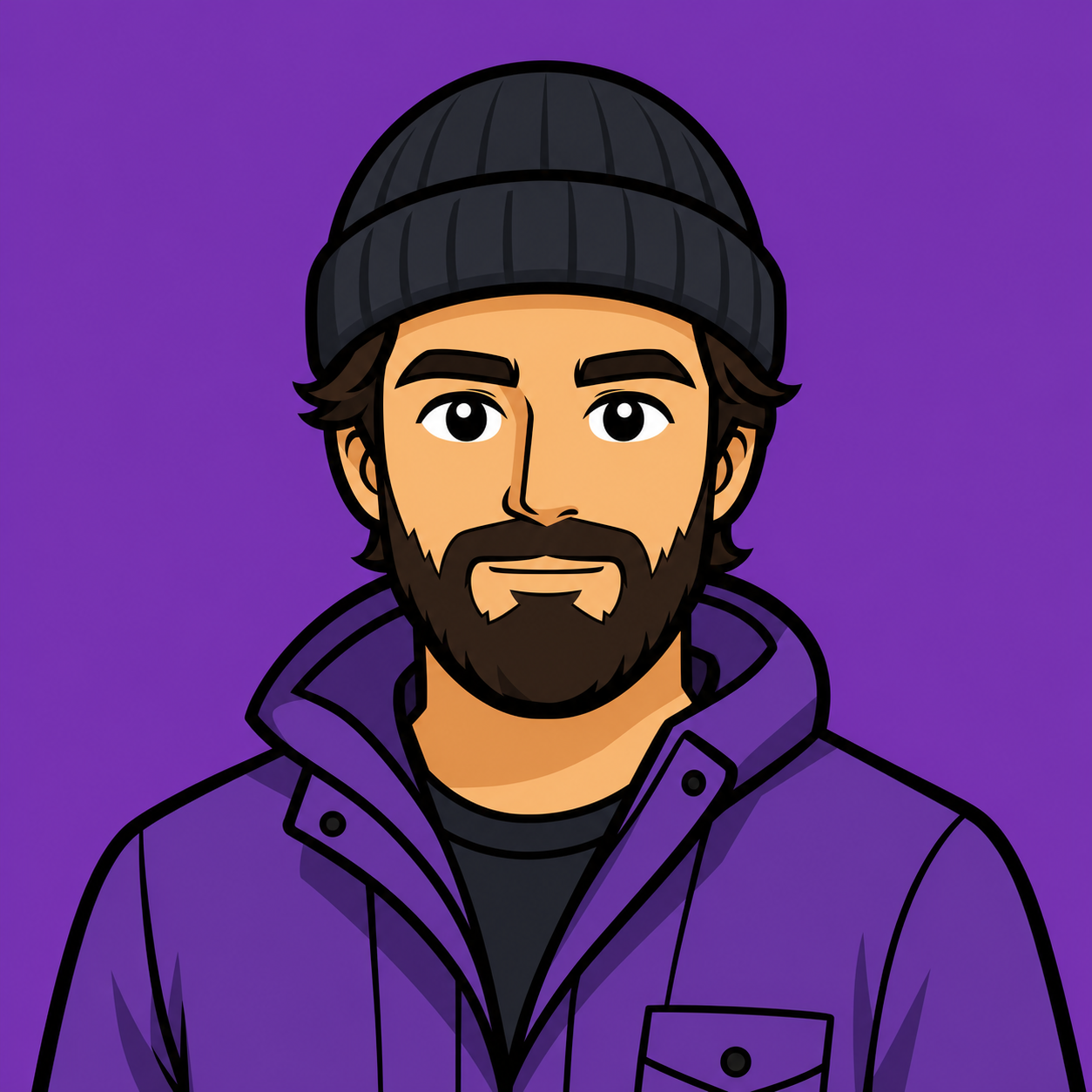 Cartoon illustration of Bo Hartley, an AI persona